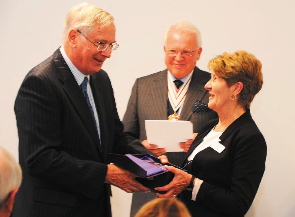 The Duke of Gloucester presenting the Queen's Award for Voluntary Service to Solihull Cancer Support Group